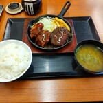 Karayama - デミハンバーグ＆デミ唐揚げ合盛り定食
