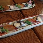 2013年5月訪問時：おまかせ：握り（1皿につき2人分）