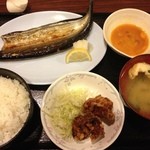 包丁や - 焼さんま定食唐揚げ付き☆￥５５０