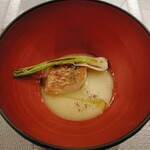 prospero - 甘鯛ウロコ焼き ポロ葱のスープ