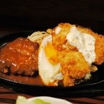 Tomii - ハンバーグと白身フライ定食