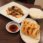 Gyouza Koubou - 元祖野菜餃子(8ヶ)+ホイコーロー+ライス(大)