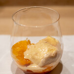 うを徳 - 2022.12 自家製あまおうアイスクリーム 凍らせた富士柿 紅まどんな