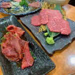 炭火焼肉 牛和鹿 - カルビ漬け120g・ランプ