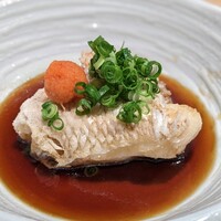手打ちそば 大石 - 鯛の唐揚げポン酢（旬のおつまみ三点盛り）