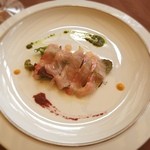 PIZZERIA347 by il pinolo - 銚子産 金目鯛のカルパッチョ ３色ソース マリオスタイル