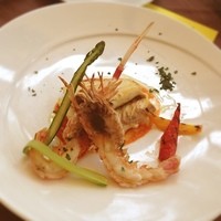 PIZZERIA347 by il pinolo - 平目のソテー 白ワイン風味 手長海老の飾り