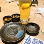 北海道魚鮮水産 - 生ビールで乾杯。