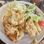 おがわ温泉花和楽の湯 花音 - 料理写真:とり天定食