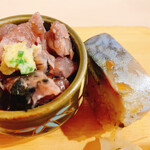 すごい煮干ラーメン 野毛 すし 釣りきん - 自家製しめ鯖棒寿司とミニ鰹丼みたいな鰹藁焼き切り落とし^ - ^