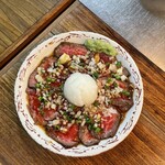 正泰苑 総本店 - 二代目レアステーキ（和風生わさび味）@1000円