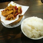 辣香坊 - 干煸大腸とライス(大)