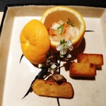 日本焼肉はせ川 別亭 銀座店 - 炙りからすみと焼き百合根