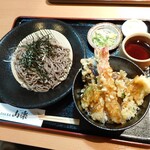 Hiruzen Soba San Raku - ざる蕎麦とミニ天丼 2022年12月