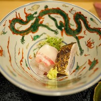 日本料理 研野 - 水口商店の明石の鯛、そして炙ったカマス。