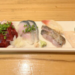 ご馳走 鉄や - 刺身（くじら、〆鯖、平目、のどぐろ等）
