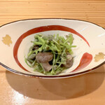 ご馳走 鉄や - ウワバミソウの実（ミズの実）のお浸し