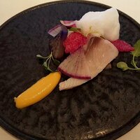 リストランテKubotsu - 五島産　大分産　ヒラマサのマリネ　色とりどりの大根と（2022.11）