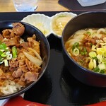 Tokumasamimasaka Ten - ミニミニセット　カレーうどんと牛丼
