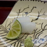 赤坂おぎ乃 - スミイカ刺身 身が甘い。