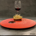 カーサ・デル・チーボ - L'Arco Rosso del Veroneseと穴子のインパデッラと牛蒡のコンフィと牛蒡のチップスと自家製の実山椒