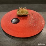 カーサ・デル・チーボ - 穴子のインパデッラと牛蒡のコンフィと牛蒡のチップスと自家製の実山椒