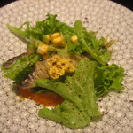 カモシヤ クスモト - 稚鮎のカダイフ巻、シーザーサラダ仕立て