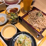 Unagi Seirou Takou - 茶碗蒸し、もずく酢、イカしゅうまい、ざるそば（かけ蕎麦）ソフトドリンク付き。