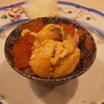 うを徳 - イクラと生ウニの丼