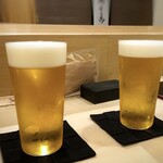 鮨 そえ島 - ◆まずは「ビール」