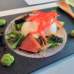 京の鴨料理 北斎 - 野菜サラダ　九条ネギドレッシング