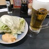 Yakitori Hidaka - 生ビールと生キャベツ