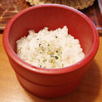 Kameido Masumoto - 亀戸大根あさり鍋めし(2500円)の麦菜飯