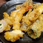 天ぷら大吉 - 天ぷら単品（海老、ピーマン、なす、ささみ、豚肉チーズ巻き、舞茸、げそ）