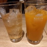 Yakitori Kinzan - ジンジャーエール、オレンジジュース