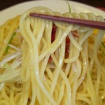 めんや薫寿 - ゴロゴロ夏野菜のつけ麺の低加水ストレート細麺(R3.7.27撮影)