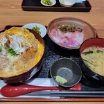 鮮活 喰で!! - ◆「まぐろカツ丼」(ちょい刺身のせセット)