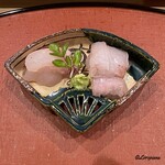 御料理 寺沢 - 寒鮃､寒鮃の縁側､瘤鯛の造り