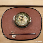 御料理 寺沢 - とら河豚の焼白子と下仁田葱の小鍋立