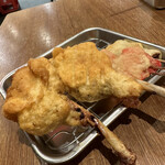 串かつ でんがな - チューリップ×2、紅生姜、牛肉