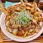 肉そば てノ字 - 鳥中華大盛にげそ天トッピング