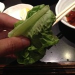 炭火焼肉 我流 - ハラミをチシャ巻に♡