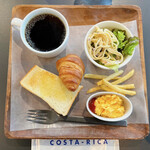 Neo Kosutarika Myujiamu Kafe - ブレンドコーヒー・Rサイズ（380円税込）※レギュラーモーニング（トースト、朝焼きクロワッサン、サラダ、スクランブルエッグ、ポテト）