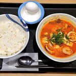 松屋 - 海鮮豆腐キムチチゲセット生玉子