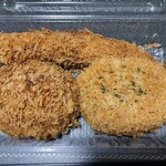 Tonkatsu Maisen - 大きいエビフライ＋黒豚の肉じゃがコロッケ＋黒豚メンチかつ