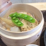 Aoi Shokudou Taishuusakaba - 本日の副菜(自家製の鶏のテリーヌと野菜の蒸し物)