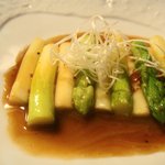 アスパラ酒盗バター炒め