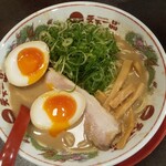 天下一品 - チャーハン定食のこってりラーメン(ネギ・玉子をトッピング)