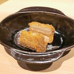 温石 - 蓮根、おかき揚げ