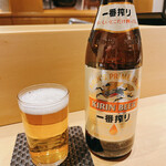 天冨良 麻布よこ田 - キリン一番搾り  中瓶